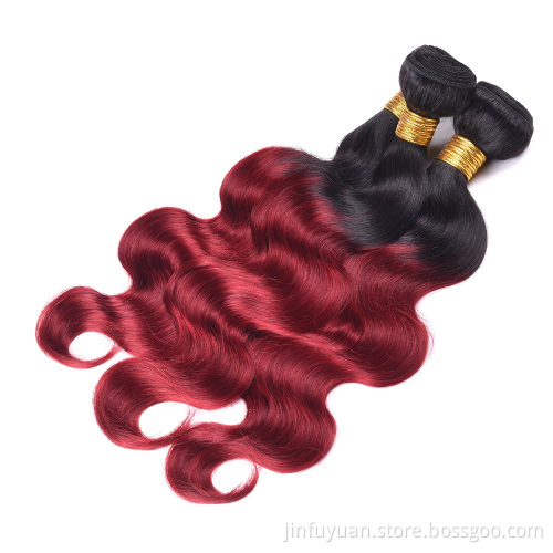 fast shipping brazilian body wave 1b/red human hair weaves no shed no tangle no shedding